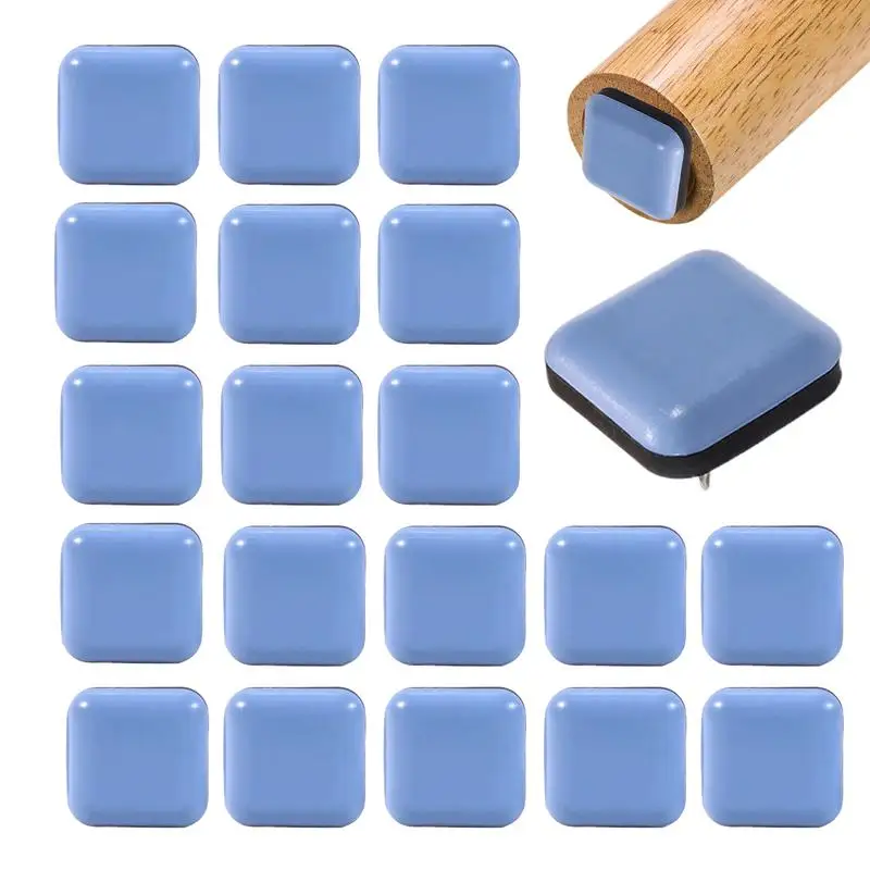 เล็บติดตั้งเฟอร์นิเจอร์ฟุตเครื่องร่อนเลื่อนแผ่นบ้านเก้าอี้ขาป้องกันPTFE Square Floor Mover Padsฮาร์ดแวร์ในครัวเรือน