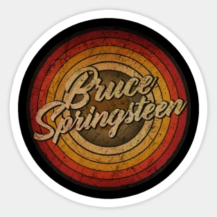Arjunthemaniac Circle Retro Faded Bruce Springsteen 5PCS Stickers for Wall Window Cartoon Decor Living Room Luggage Cute
