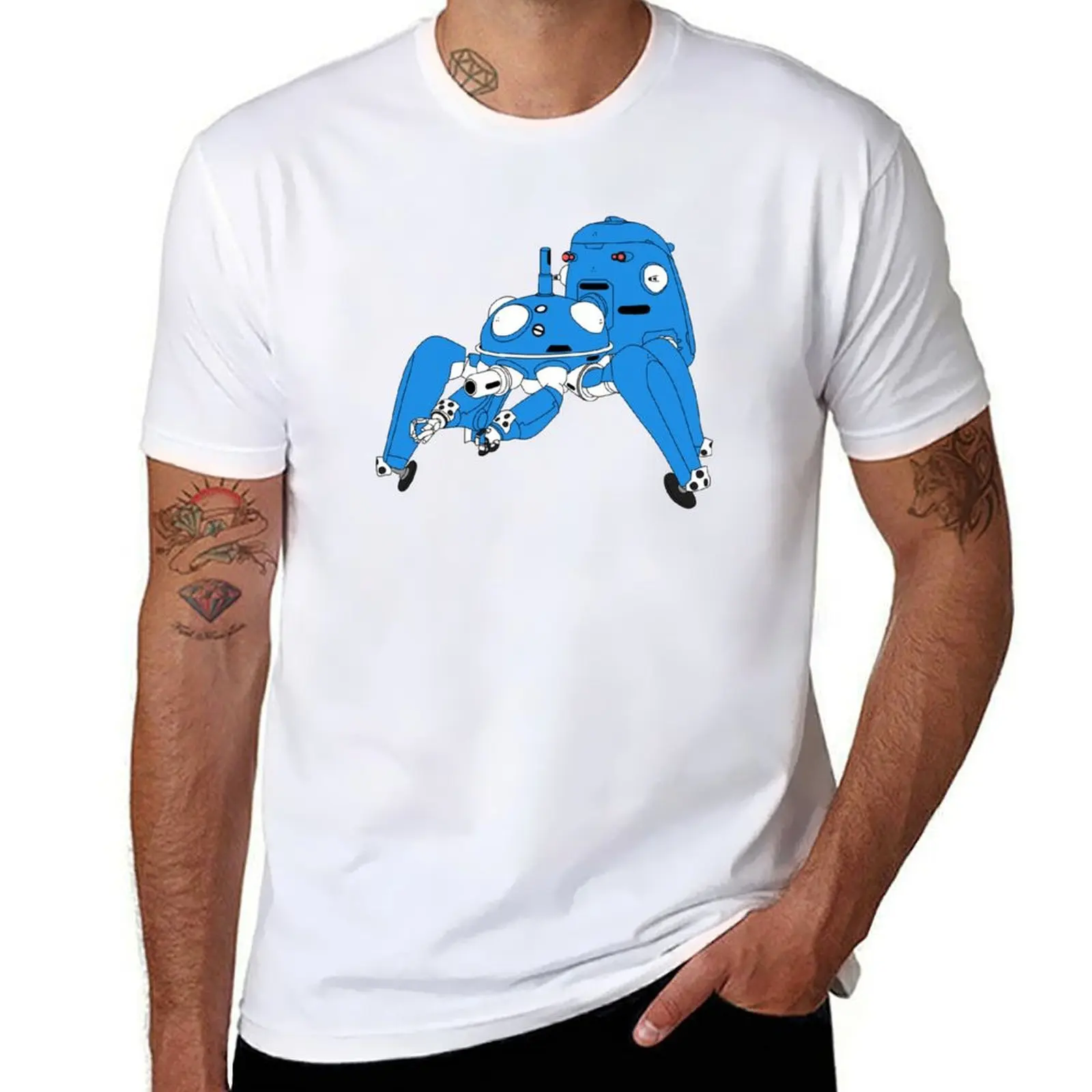 

Tachikoma - Black outline, colour fill T-Shirt t shirts for man cotton soft black cotton t-shirt plain for man package T-Shirt