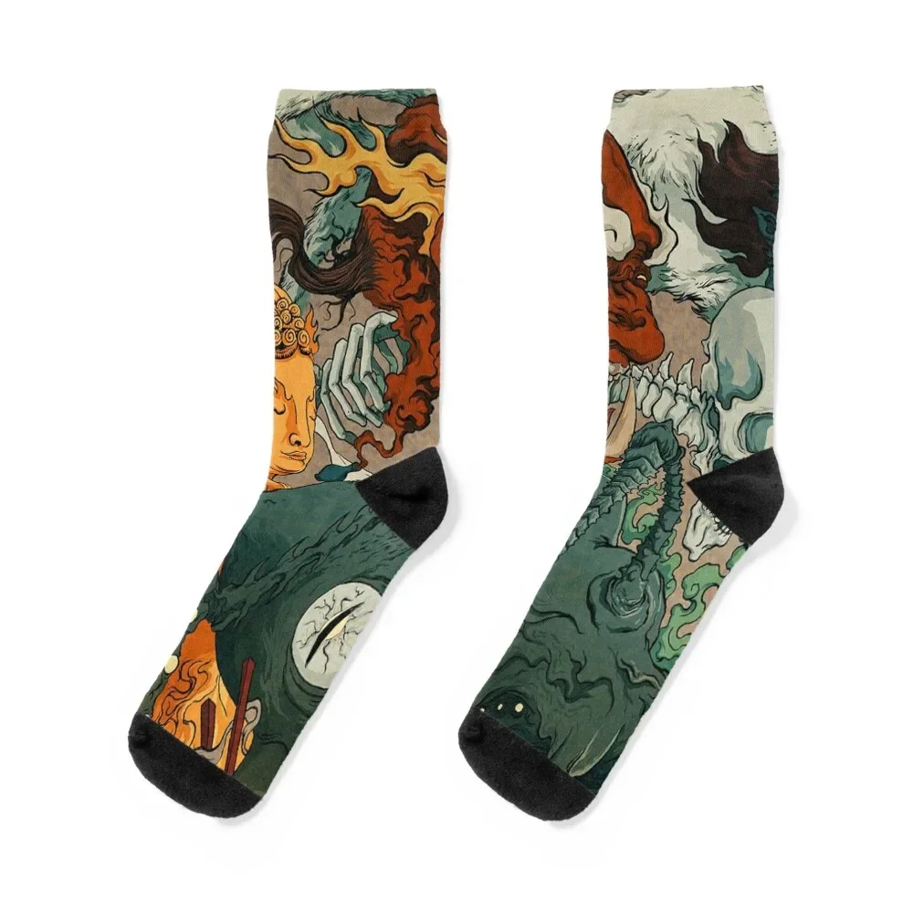 

Japanese Kaiju Socks christmas stocking sports stockings Hiking boots Socks Women Men's