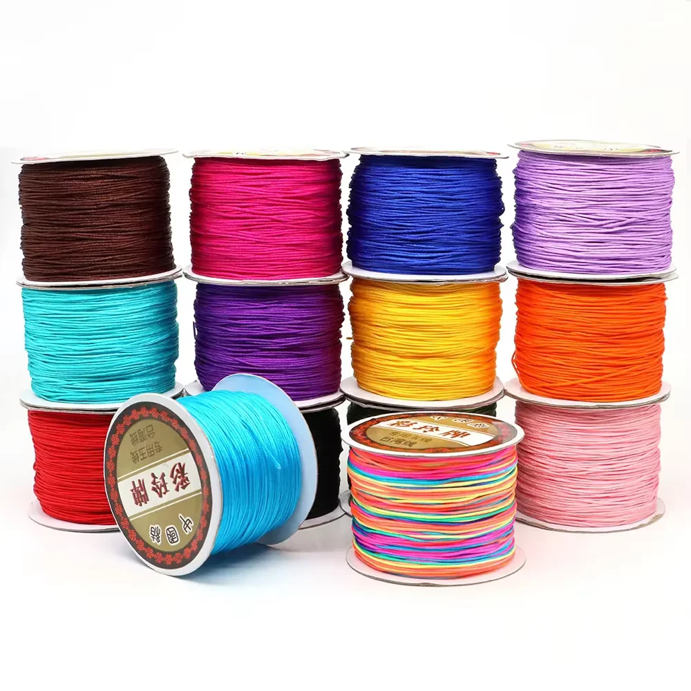 0.8mm Nylon Thread Cord Chinese Knot Bracelet Braided String for DIY Tassel Beading Shamballa String Jewelry Making