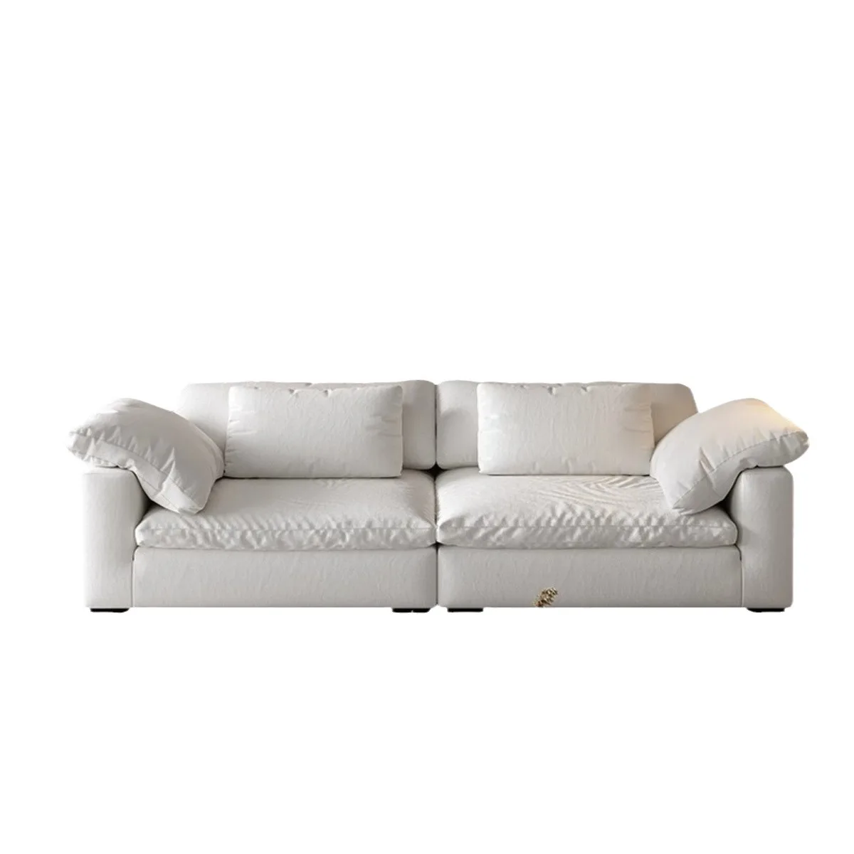 Divano in lino semplice stile wabi color crema moderno e integrato nordico