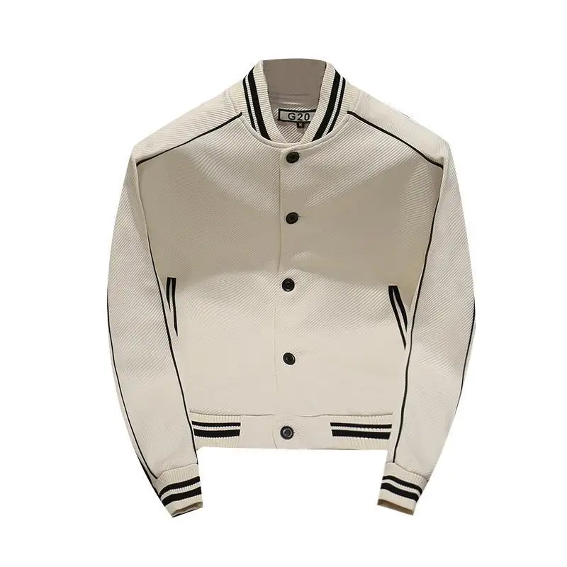 Trendy brand splicing men's baseball jersey spring and autumn new men's clothing stand-up collar jacket fashion casual jacket