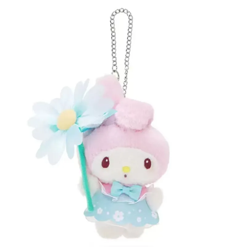 Sanrio Flower Fairy Series Plush Keychain Cute Hello Kitty Kuromi Bag Accessories Cinnamoroll Backpack Pendant For BIrthday Gift