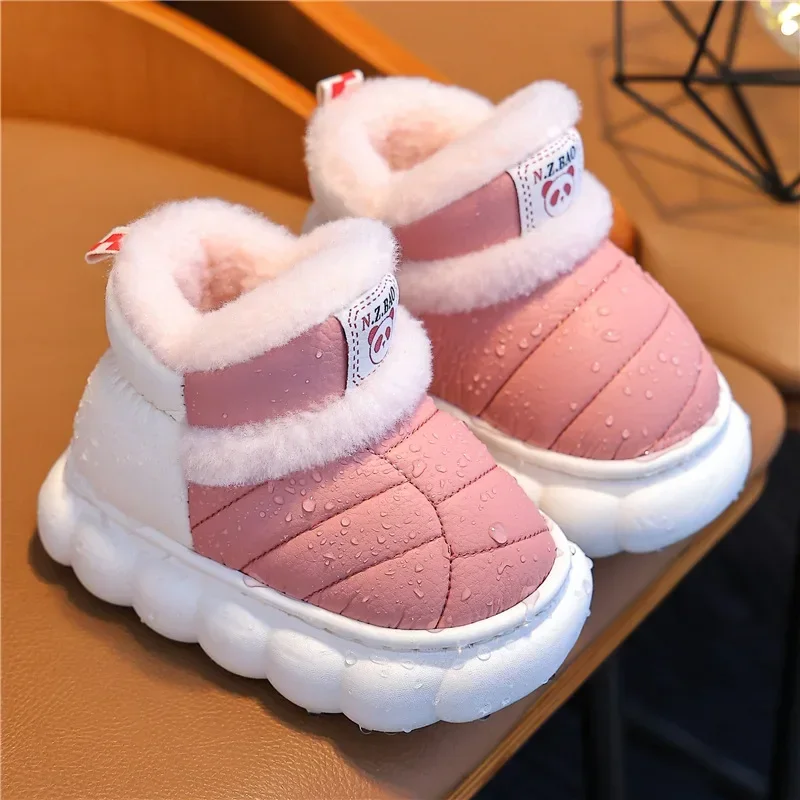 

Детские зимние ботинки, Детская уличная обувь для снега, теплая плюшевая Утепленная обувь для мальчиков, домашние ботинки, модная обувь для маленьких девочек