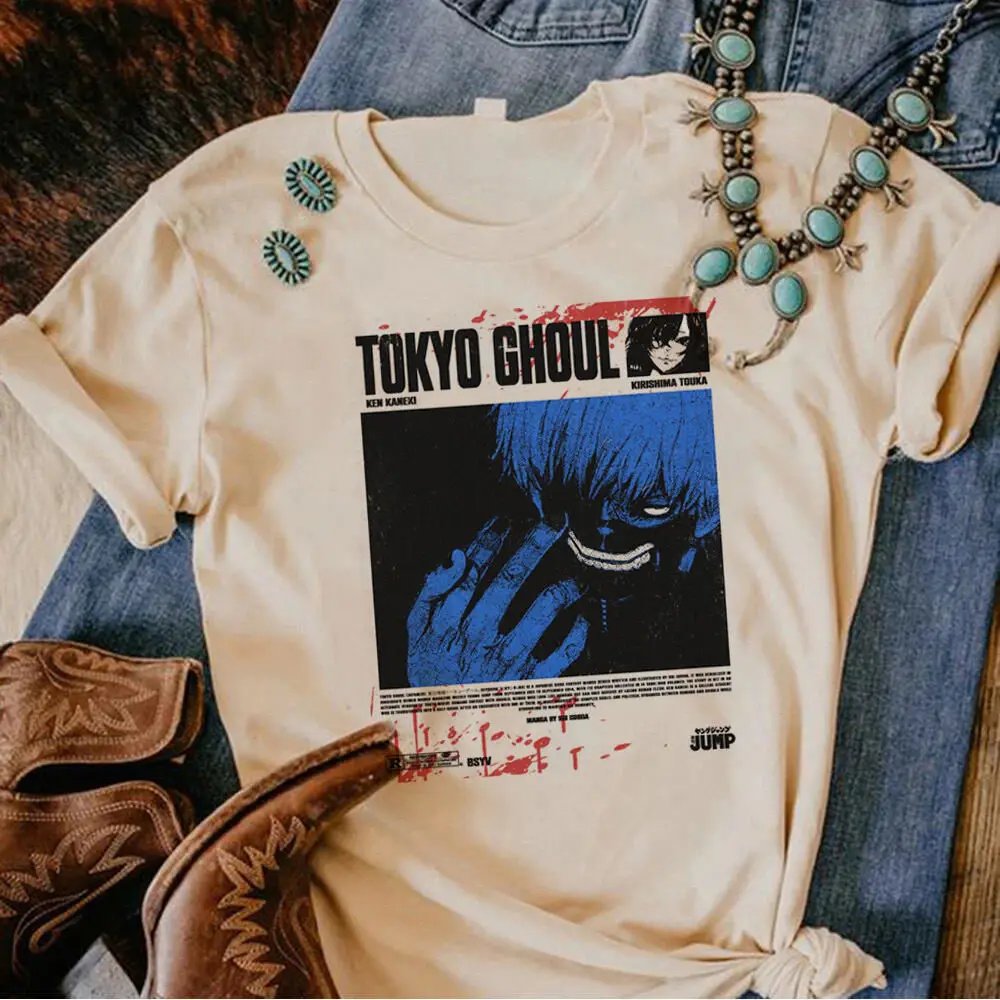 

Женская футболка Tokyo Ghoul 80-х годов, винтажная психоделическая футболка в стиле Харадзюку Y2k, красочная винтажная ретро-футболка 2000-х годов в стиле хип-хоп, удобная
