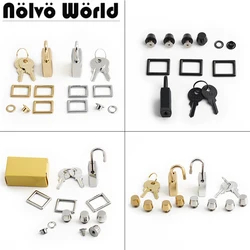 2/4/10Sets Black/Gold,Silver Small/Big Sizes Metal Key Locks With Rivet For Underarm Handbag Bags Tote Eyelet Buckle Accessories