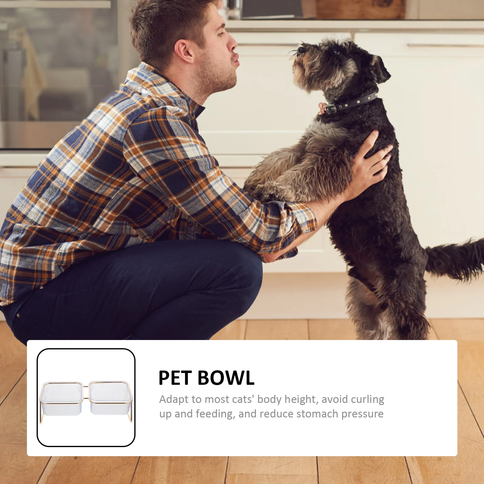 

1Set Cat Food Bowl Premium Iron ABS Plastic Pet Feeder Elevated Non-Tip Design for Cats Dogs Puppy Easy Clean Smooth Surface