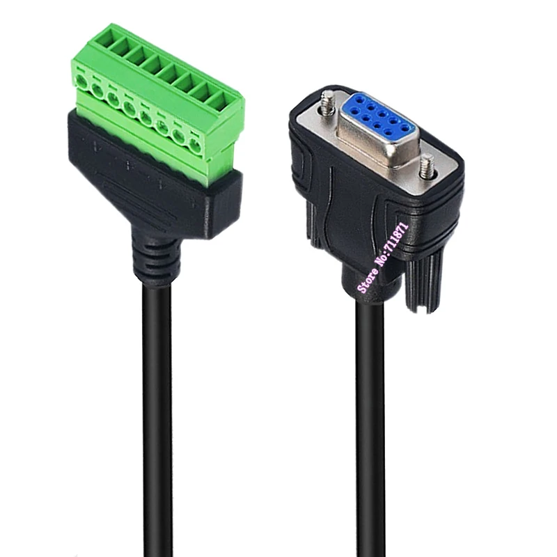 ไม่มีเชื่อม 8Pin สกรูกระชับ Terminal RS232 DB9 ชายหญิงทดสอบ Dubug อะแดปเตอร์สาย 8P DIY DB9 RS232 ชายหญิง