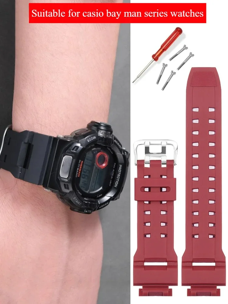 Suitable for GW-9200/9101/9110/9125 Convex Mouth Waterproof Silicone Watch Strap