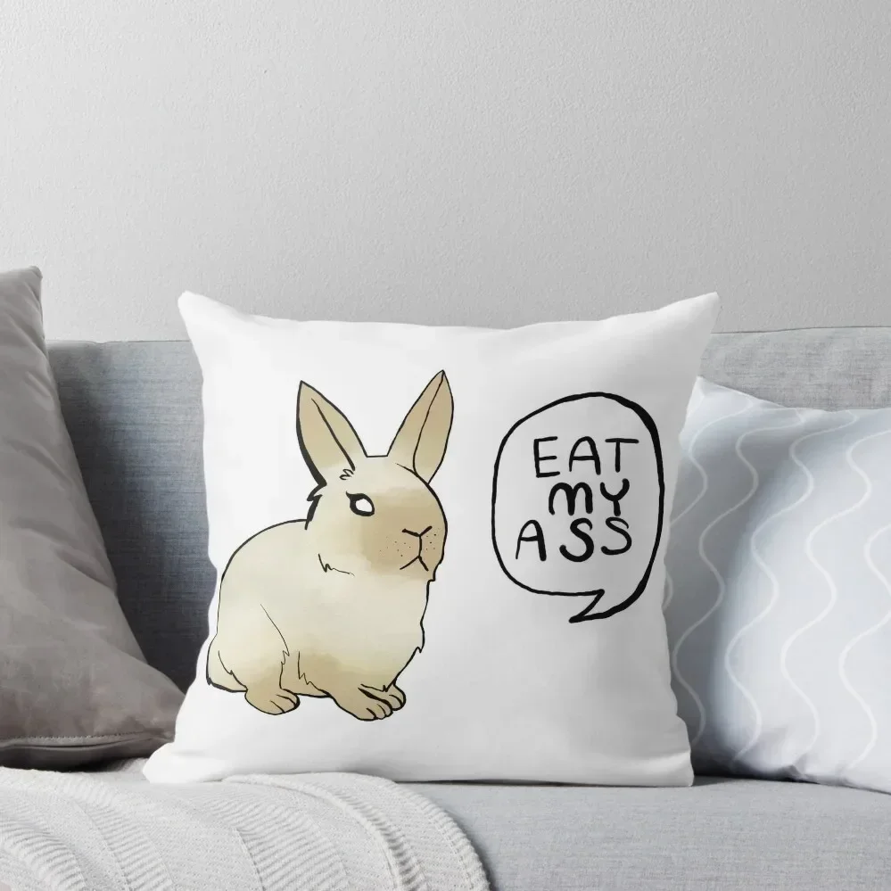 

Rude Message From Rabbit Throw Pillow Cushions Cover christmas supplies Cushion Covers For Living Room Sofa Pillow Cover pillow