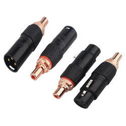 Neutrik-Adaptador de enchufe hembra XLR a RCA, conector de Audio HiFi Chapado en rojo