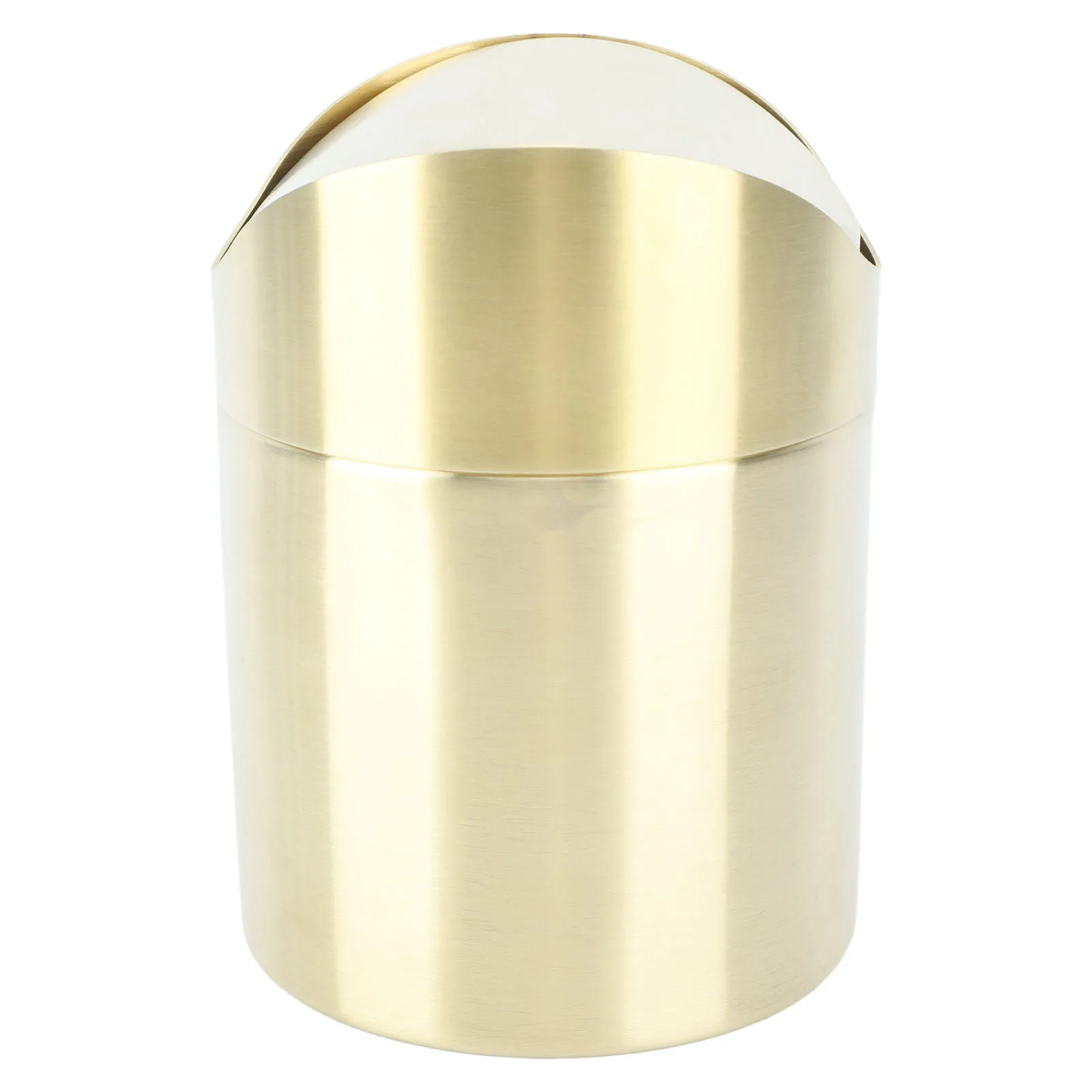 Portable Desktop Trash Can Anti Pollution Fingerprint Proof Compact 304 Stainless Steel Mini Countertop Trash Can For Office