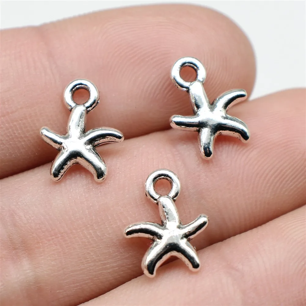 WYSIWYG 20pcs 12x10mm 3 Colors Antique Bronze Color Antique Silver Color Antique Gold Color Starfish Charms For Jewelry Making