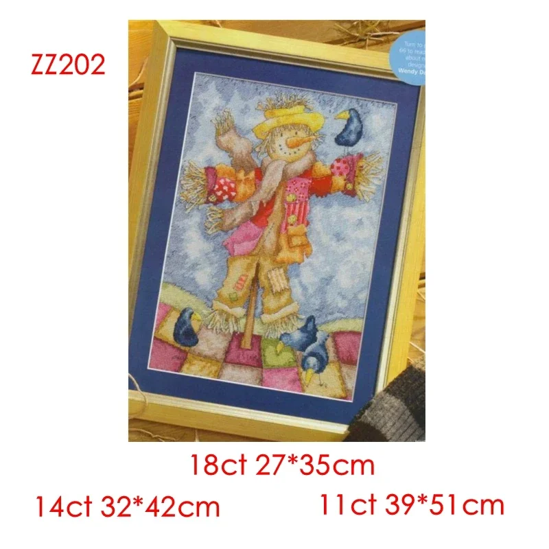 Cross Stitch Set Scarecrow 18ct 14ct 11ct Precision Printed Fabric DIY handmade Material Bag