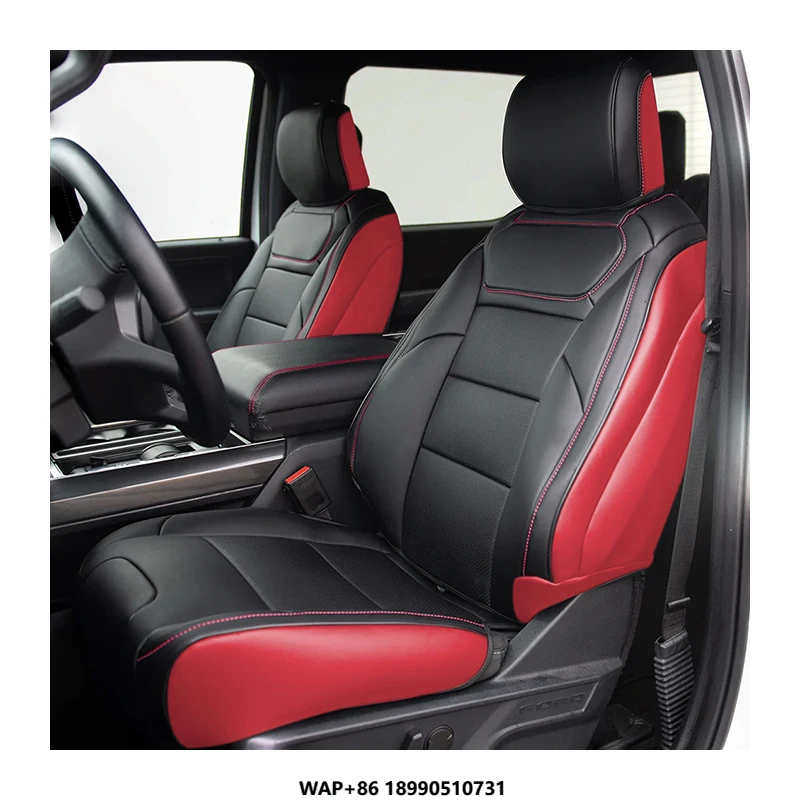 

For 2009-2023 Ford F-150 F-250 F-350 F150 F250 F350 Custom Fit Car Accessories Seat Covers 5 Seats Full Set Top Quality Leather