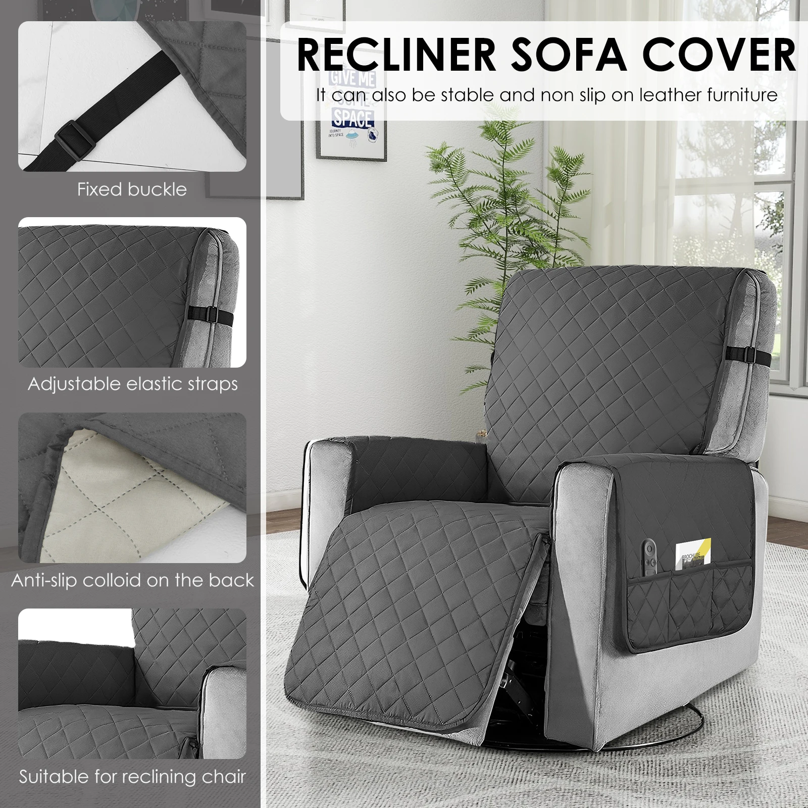 Anti-slip Recliner Chair Cover - Washer Toss Set ulasan dan harga