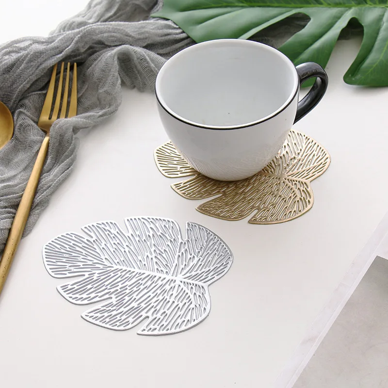 Ins Wind Creative Scandinavian Coasters Pvc Banana Leaf Coaster Heat Insulation Anti-scald Table Mat Kitchen Accessory