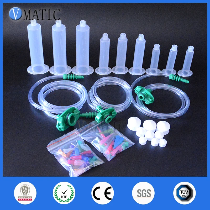 Free Shipping Quality Liquid Dispensing Adhesive Glue Pneumatic Syringe + Needle + Barrel Adapter For Syringe 5/10/30cc ml