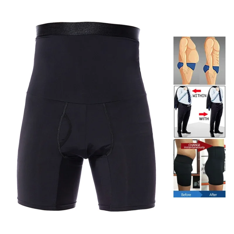 Men Tummy Control Shorts High Waist Body Shaper Compression Trainer Belly Tummy Control Slimming Shapewear Boxer Underwear