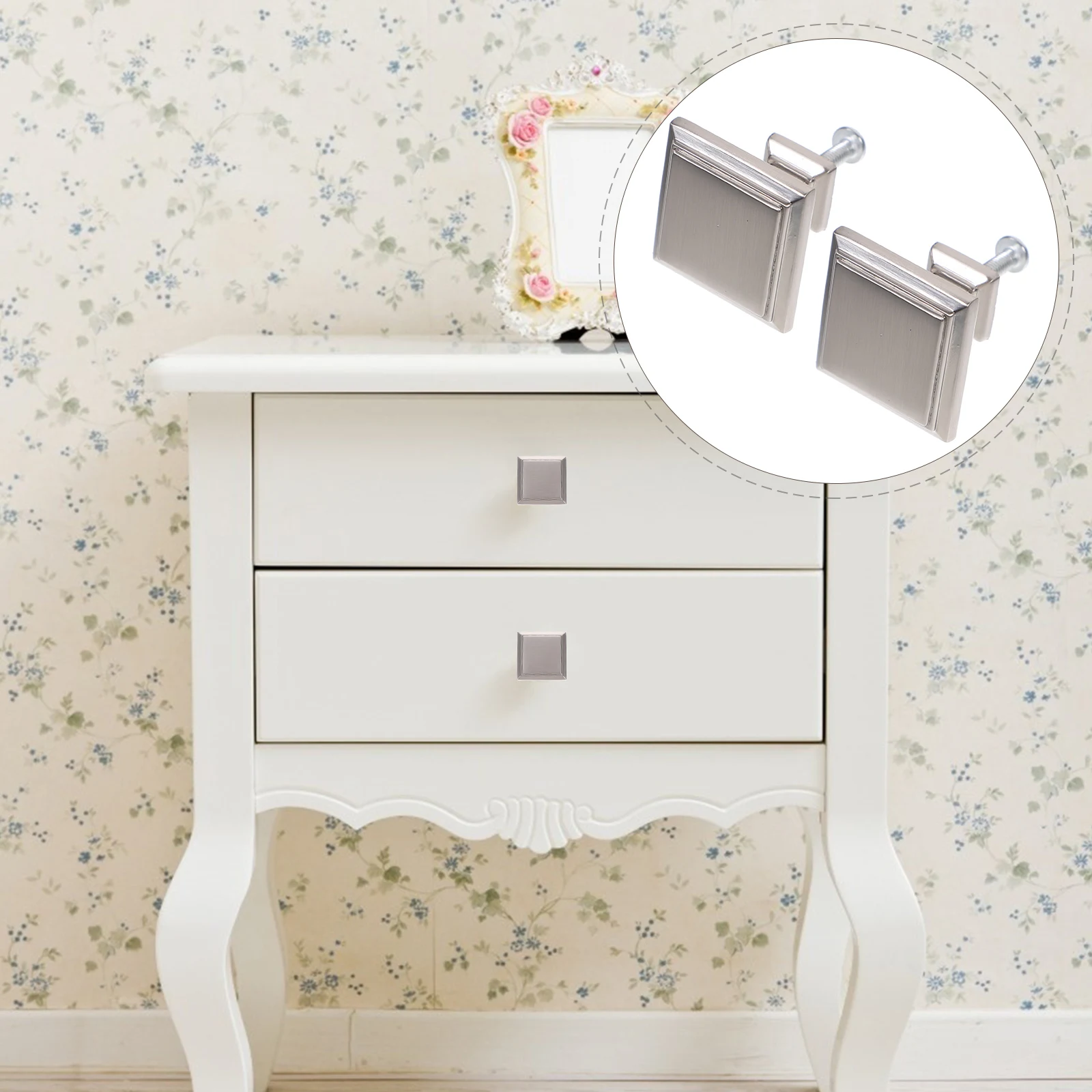 

6 Pcs Golden Handle Drawer Handles Door Kitchen for Cabinets Knobs Matching Pulls Square Zinc Alloy