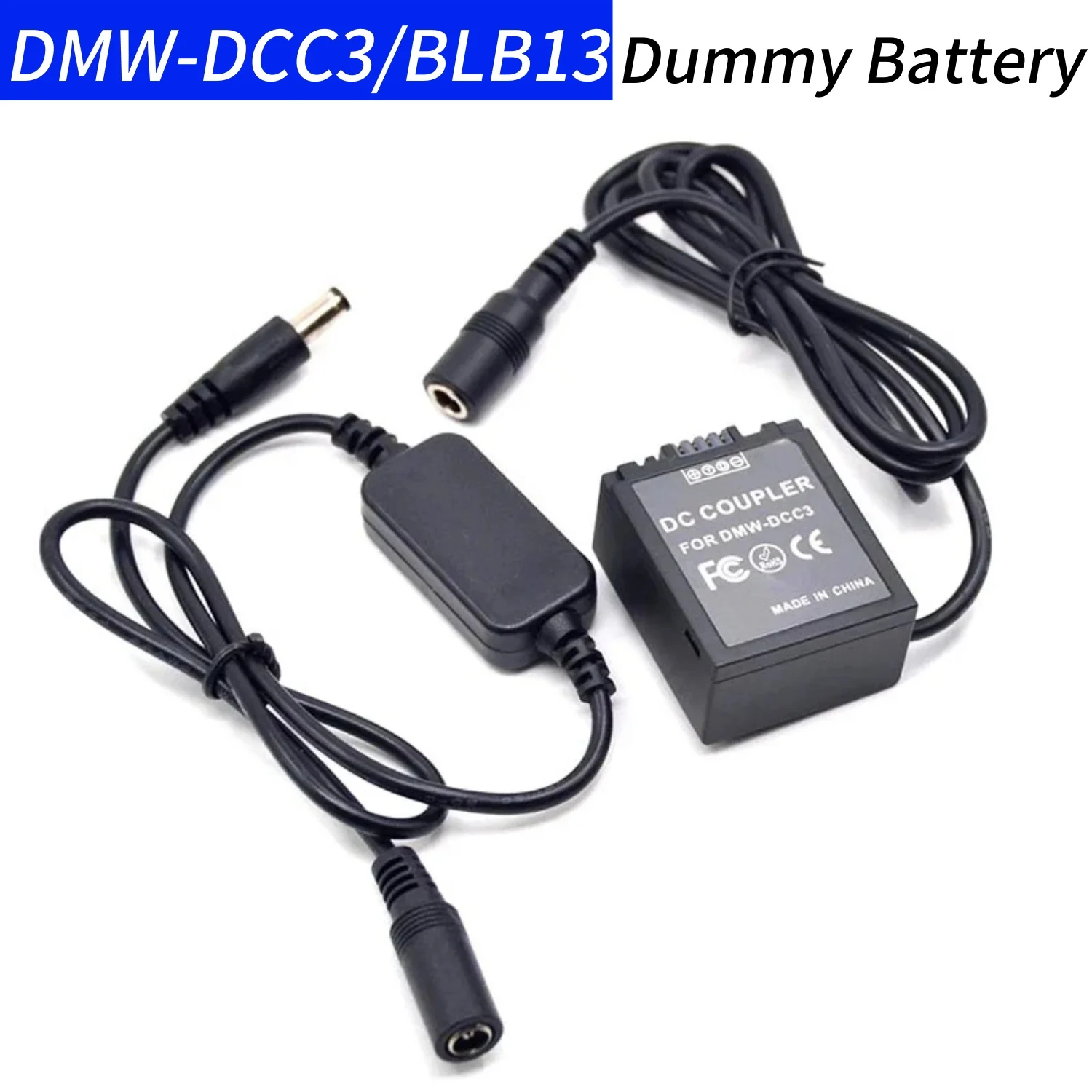 

DMW-BLB13 Dummy Battery DCC3 DC Coupler&12V-24V Step Down Cable for Panasonic G1 GH1 GF1 G2 G10 Camera