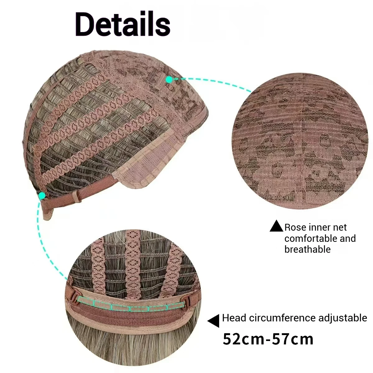 女性用ロングストレートウィッグ アッシュシルバー ブラウンマット合成毛 グルーレスレースウィッグ 高温ファイバー デイリーパーティー用