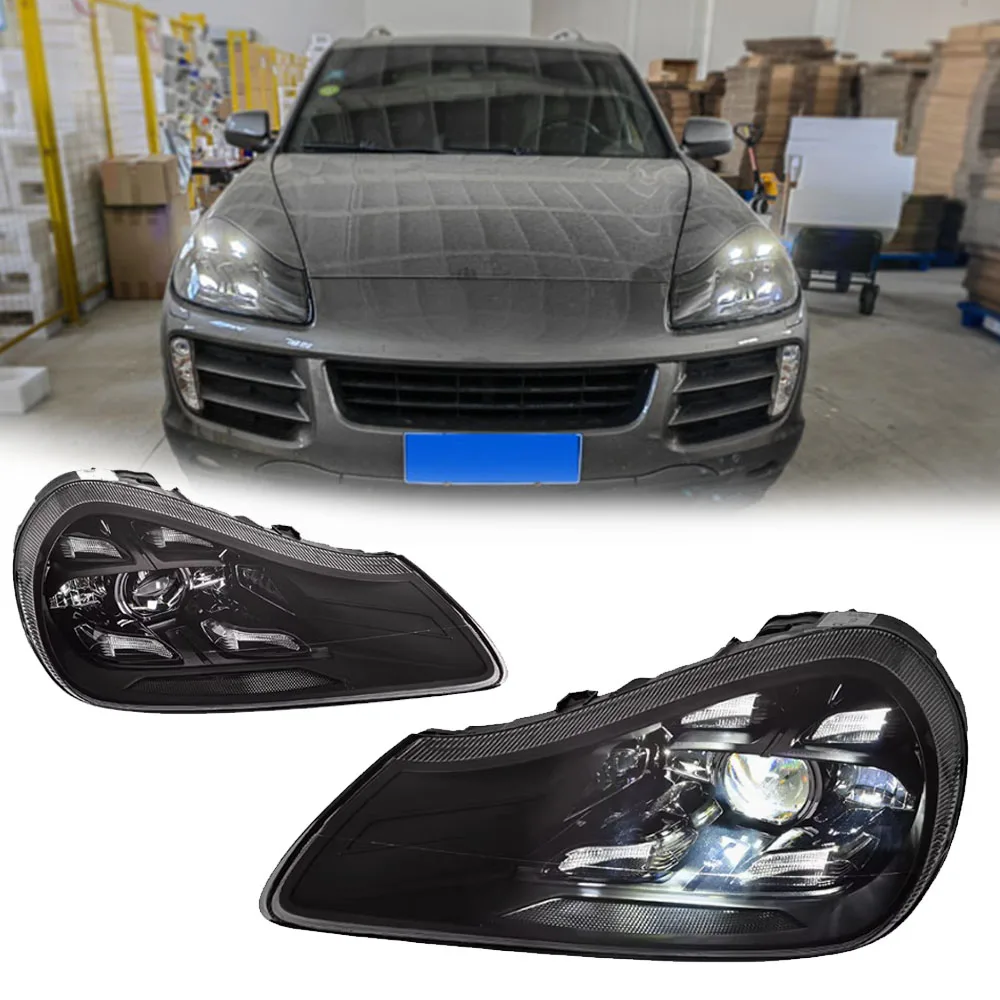 

Светодиодные фары для Porsche Cayenne 957 07-10, новый стиль, полностью светодиодные DRL, автомобильные фары в сборе, аксессуары для сигнала, модифицированная лампа