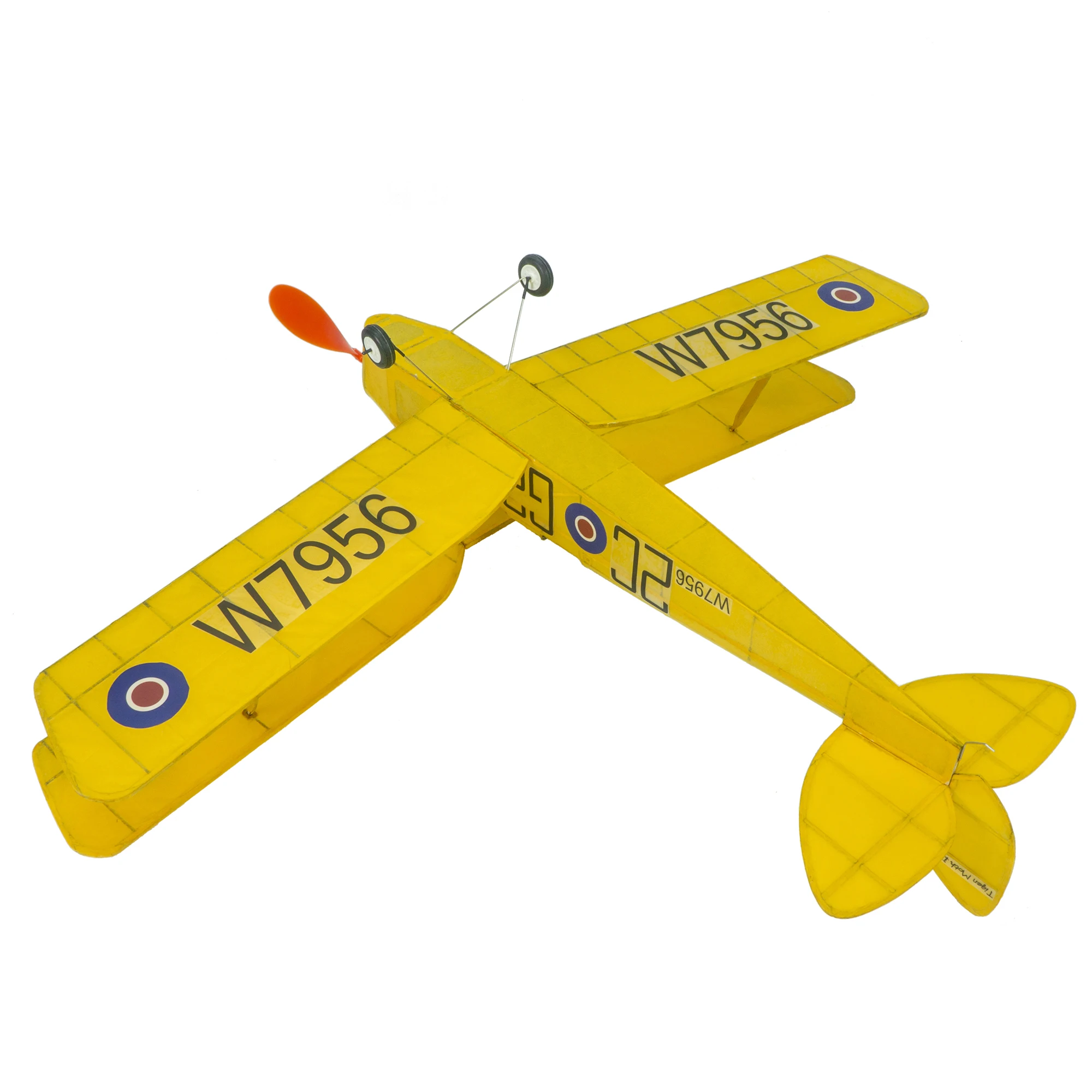 Real Hawk Rubber Powered 600mm Wingspan De Havilland DH.82 Tiger Moth Balsa Kit Free Flight Airplane Model Plane Toy Park Fly