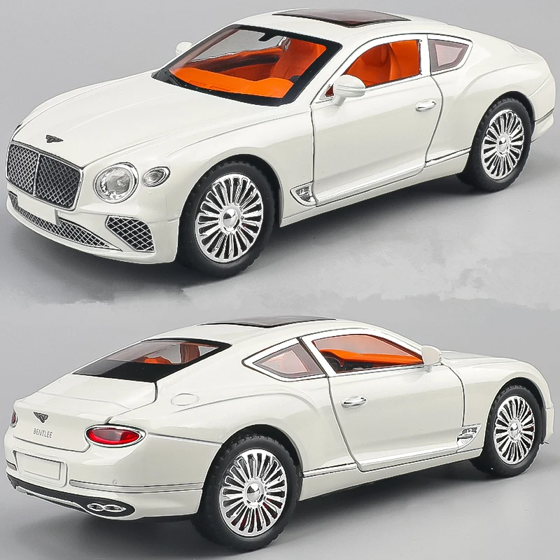 New 1:32 Continental GT Limousine Die-casting Alloy Car Model Sound and Light Pull Back Childrens Toy Collectibles Birthday gift