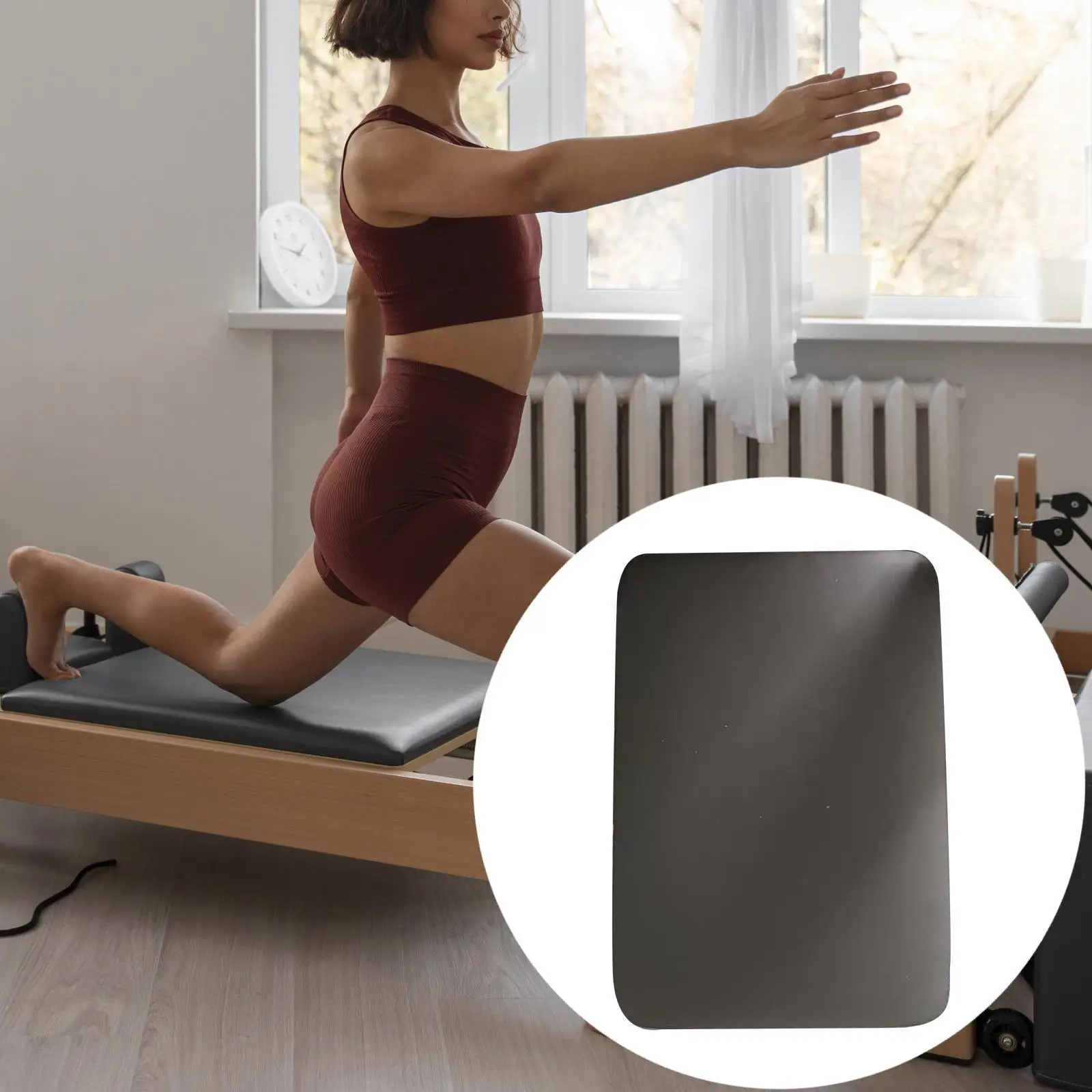 Pilates Reformer Head and Neck Support Pillow Wooden Sponge Non Slip Pilates Mattress for Home Pilates Shaper Machine Attachment
