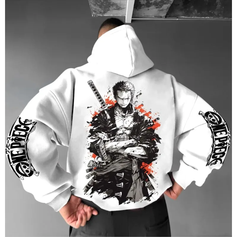 

ONE PIECE японская анимационная толстовка из чистого хлопка, повседневные спортивные универсальные осенние и зимние мужские и женские толстовки 2025