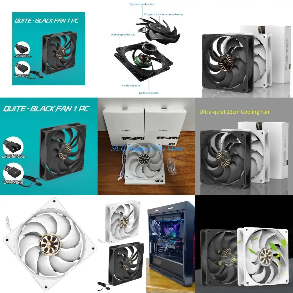 

U75B 12CM PWM CPU Cooling Fan Automatic Speed Adjustment Low Noise Design Wide Motherboard Compatibility