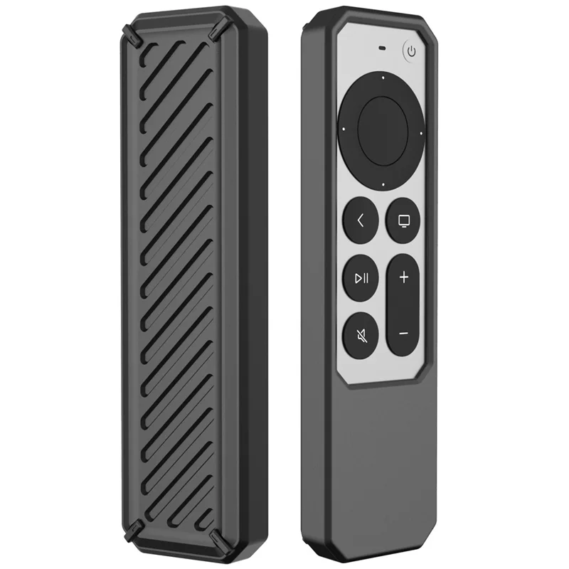 Silicone Remote Protective Case for Apple-TV 4K Remote 2021 Anti-Slip Shockproof Soft Case Remote Control Case,Black