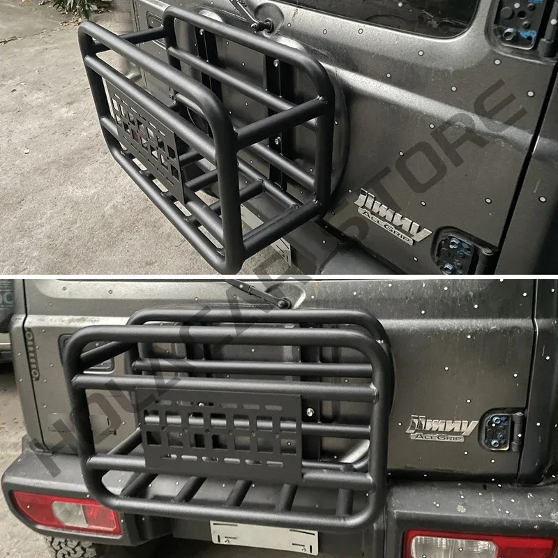 Tailgate Spare Tire Carrier Storage Rack Box For Suzuki Jimny JB74 JB64 2019 2020 2021 2022 2023 2024 Spare Wheel Bracket Tray