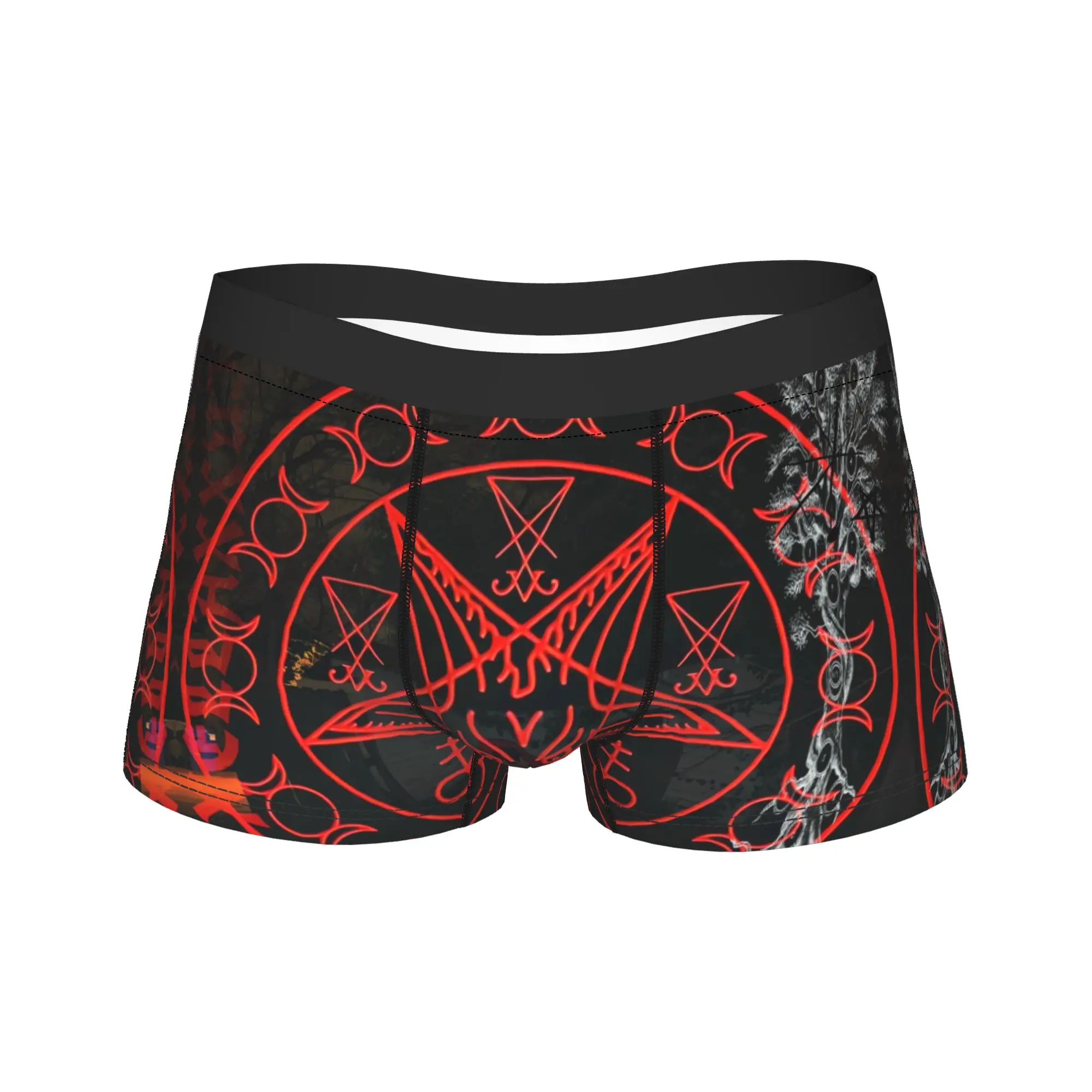 

B-Baphomet Leviathan Cross Boxer Brief Underwear Quality Man Breathable Boxer Shorts Print Plus Size Underpants
