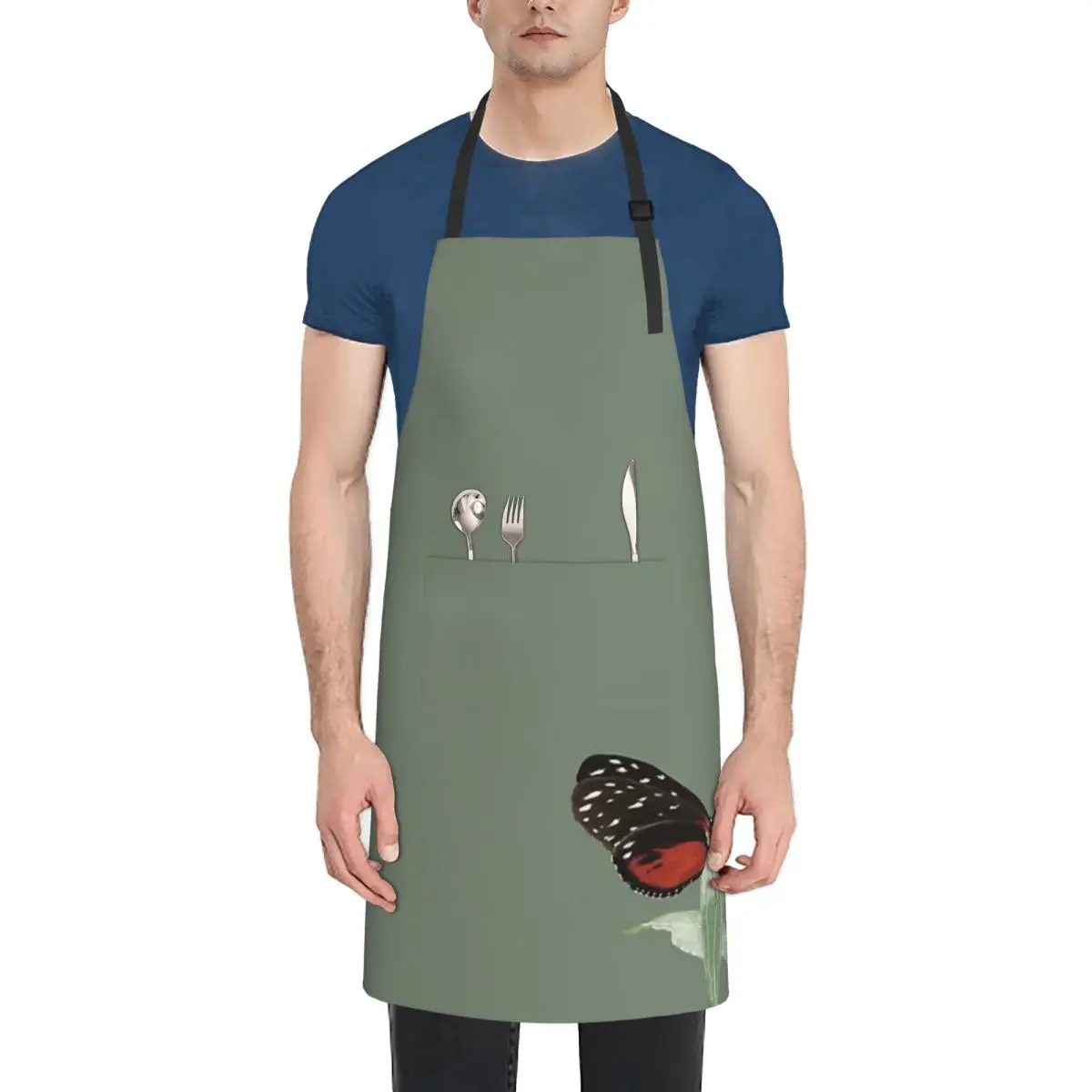 

Butterfly Kitchen Apron for Woman Men Chef Work Apron for Grill Restaurant Cafes Studios Waterproof