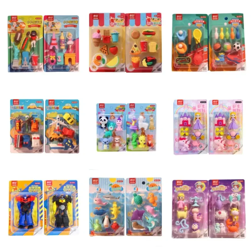 1 Pcs Eraser Animal Three-Dimensional Cartoon Detachable Assembly Student Stationery Set