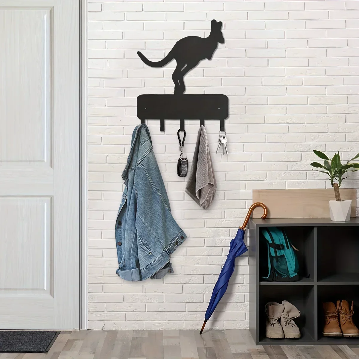 CIFBUY Metal Kangaroo Key Holder, Wall Mounted Hooks, Household Multi-Purpose Clothes Bag Key Hooks, Living Room Wall Decoration