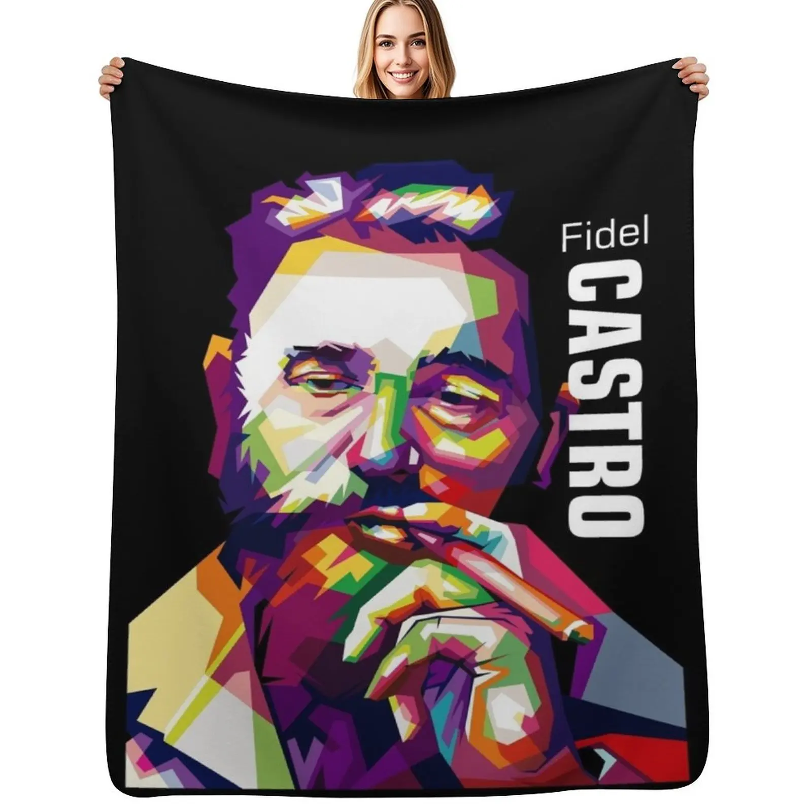

Fidel Castro Throw Blanket Plush Fuzzy Cozy Blanket for Couch Sofa