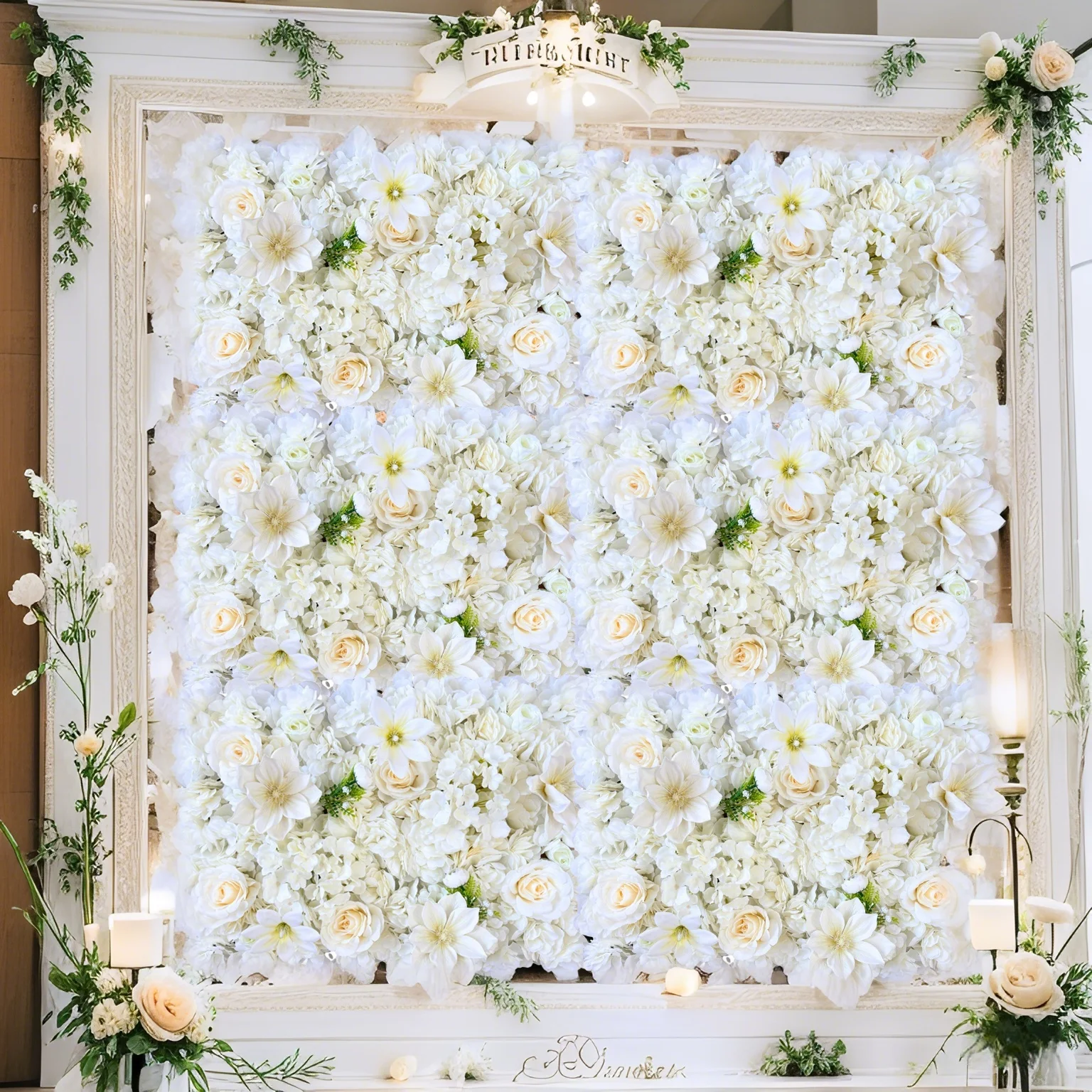 

New 60*40cm artificial flower wall panel wedding background clothing nail art store decoration baby room bath shower background
