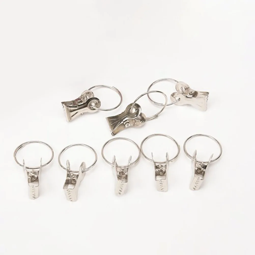 

50pcs Curtain With Rings Rust-Proof Iron For Window Bath Curtain Ring Shower Door Curtains Drapery Rod Ring Accessories