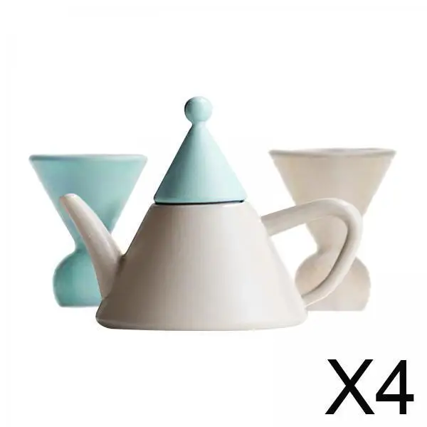 

Alloy Dollhouse Miniature Teapot Set Blue Large 1 12 Scale Tableware Accessories for Miniature House Kitchen Decor