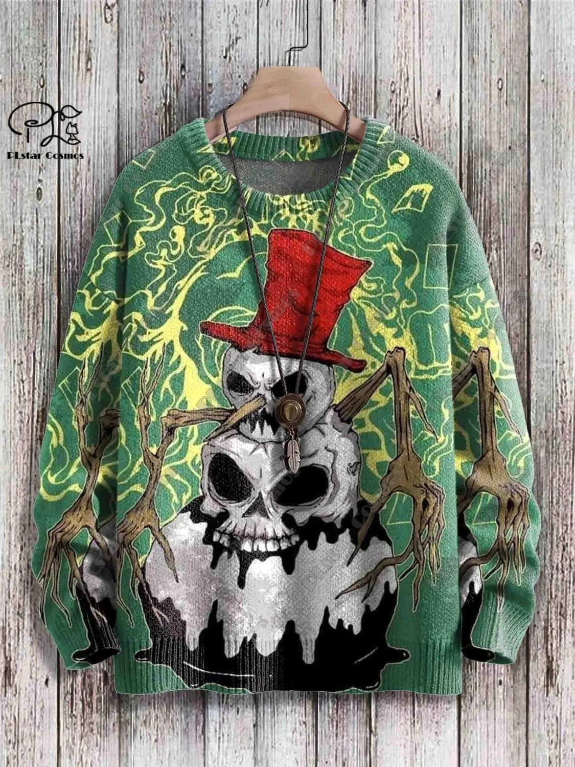 Neue Halloween-Serie 3d gedruckt Horror Krähe Skelett Katze Hexe Muster authentische hässliche Pullover Winter lässig Unisex Pullover W-4