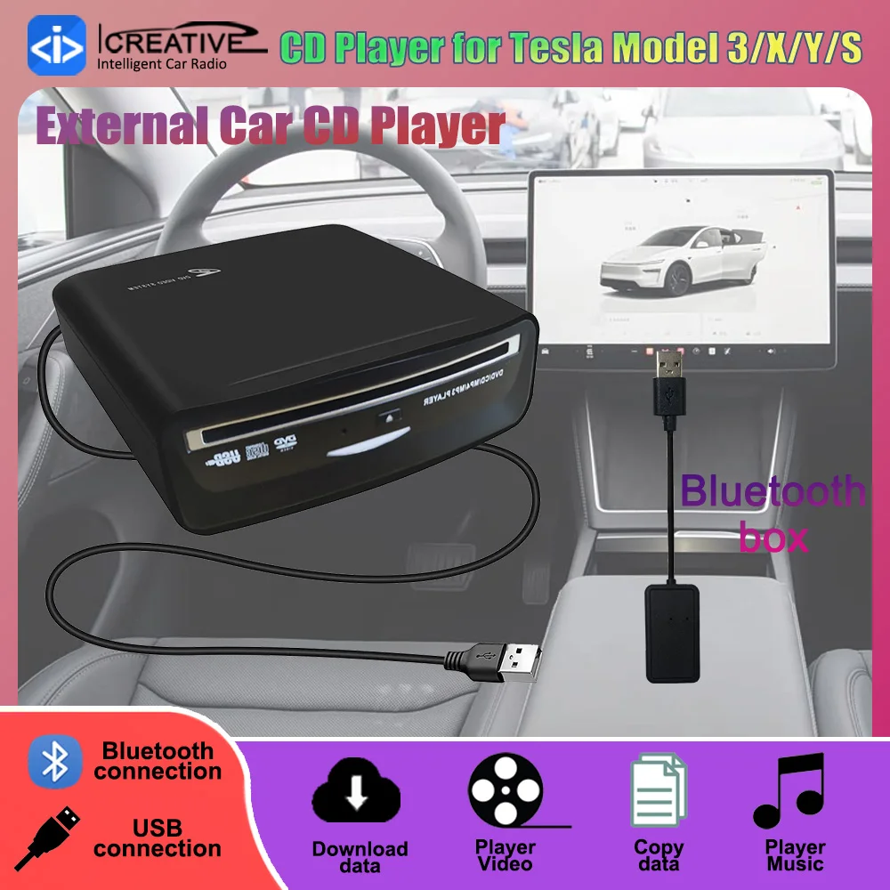 External Car CD Player for Tesla Model 3 2019-2021