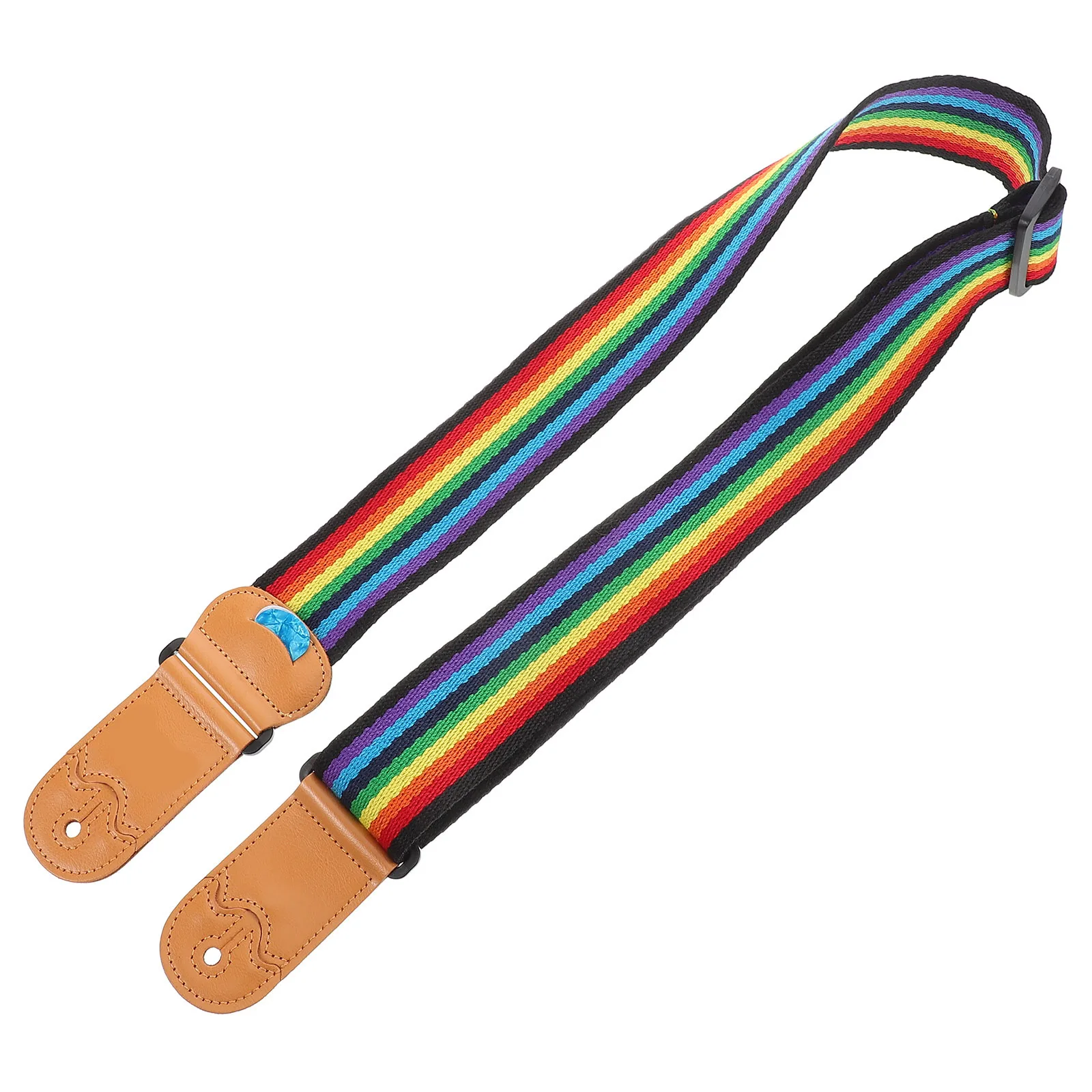 

Rainbow Striped Guitar Strap Wide Comfortable Adjustable Durable Bass Electric Acoustic Decorative Belt Accessories Folk Ukulele