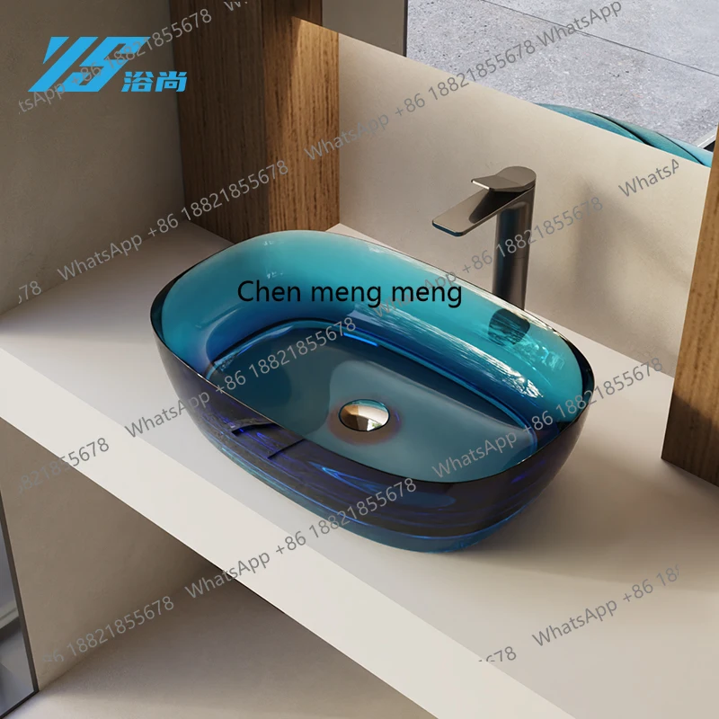 

Transparent resin washbasin Washbasin Transparent crystal art basin
