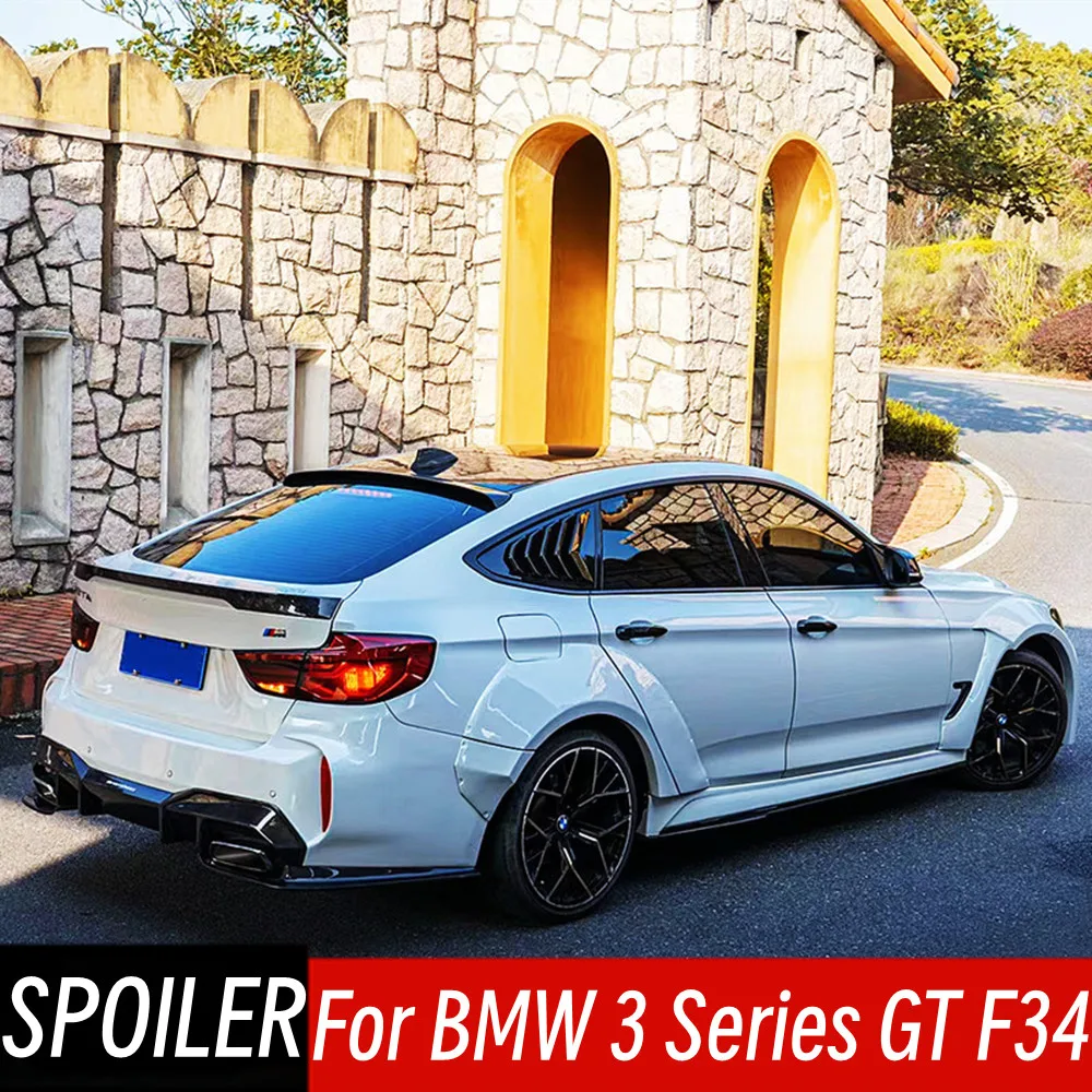 ل 2013-2023 BMW 3 سلسلة GT F34 ألياف الكربون الحقيقية النافذة الخلفية سقف سبويلر أجنحة السيارة الخارجية ضبط ملحقات التيل الجزء