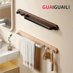 Wood Bathroom Towel Holder  Wall Mounted Towel Rack Shower Room Holder Towel Bar Hanger Toilet shelf Bathroom Accessories