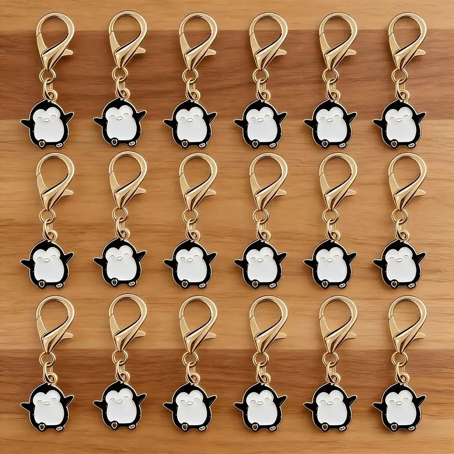 1/5/10/20/50/100pcs s/s/Penguin Keychain, Lobster Clasp Enamel Charm Key Ring, Charms for Handbags And Backpacks, Car Key Additi